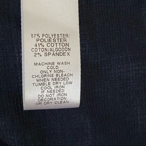 LOFT • Navy Blue Square Neckline Faux Button Top M - Picture 9 of 14